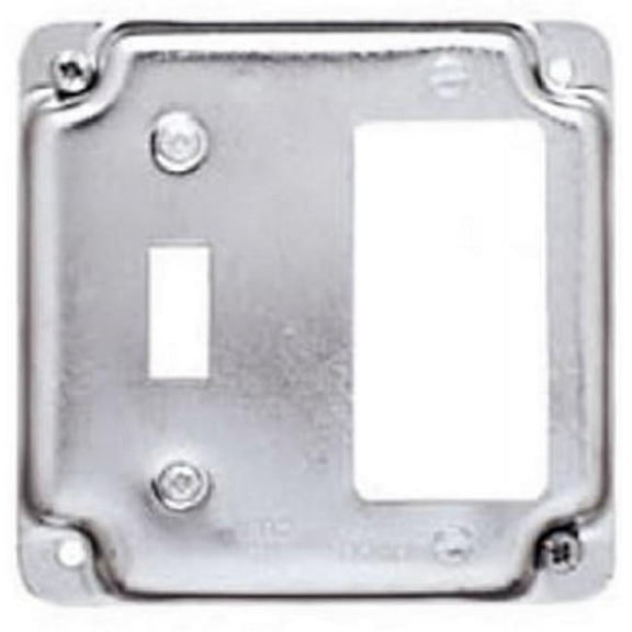 814C Square Single Toggle & Ground Fault Interrupter Box Cover - 4 in.