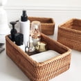 thumbnail image 3 of CNKOO Hand-Woven Rectangular Rattan Wicker Basket Fruit Tea Snack Bread Picnic Cosmetic Storage Box Kitchen Household Tools-L, 3 of 8