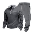 thumbnail image 5 of MLQIDK Mens Track Suits Fleece Hoodie and Cargo Sweatpants Workout Gym Jogging Sweat Suits Lounge Outfit 2 Piece Set Sport Athletic Tracksuits Big and Tall Winter Suit Sets Navy 3XL, 5 of 7