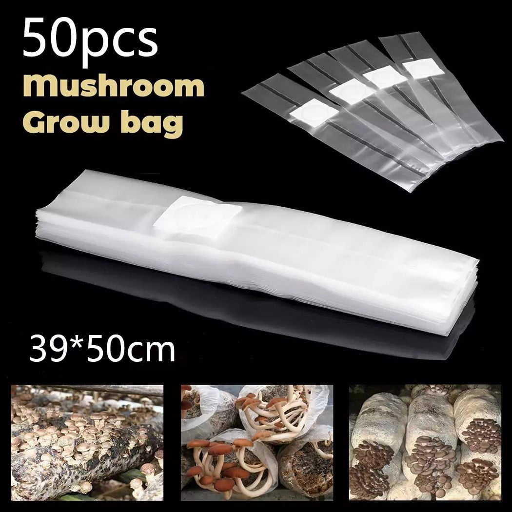 50pcs 6 Sizes Mushroom Growth Bags High Temperature Plastic Garden Planting Bag 
