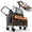 Brown-M, variant on LEVELEVE Heavy Duty Folding Wagon - 2-in-1 Collapsible Cart, All-Terrain Wheels w/Brakes & Side Pockets (Brown, 650lb Capacity)