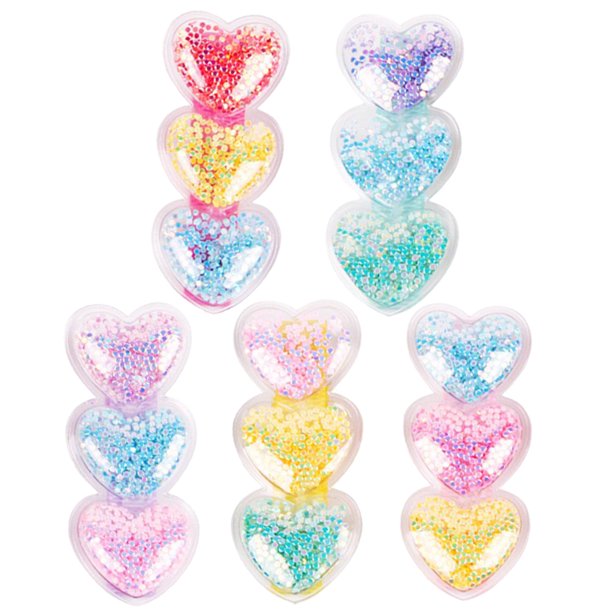GOOHOCHY 5 piezas de accesorios para el cabello para niñas pequeñas, pinzas para el cabello con forma de corazón y arena movediza, pasadores para peinar el cabello