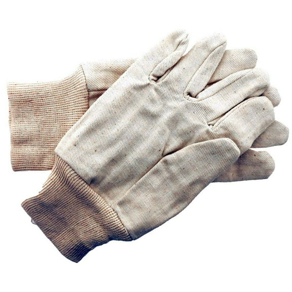 ToolUSA 12 oz Men's Cotton Canvas Gloves | Natural Color | Size Small | Knit Wrist for Optimal Fit | Ideal for Gardening and Warehouse Tasks