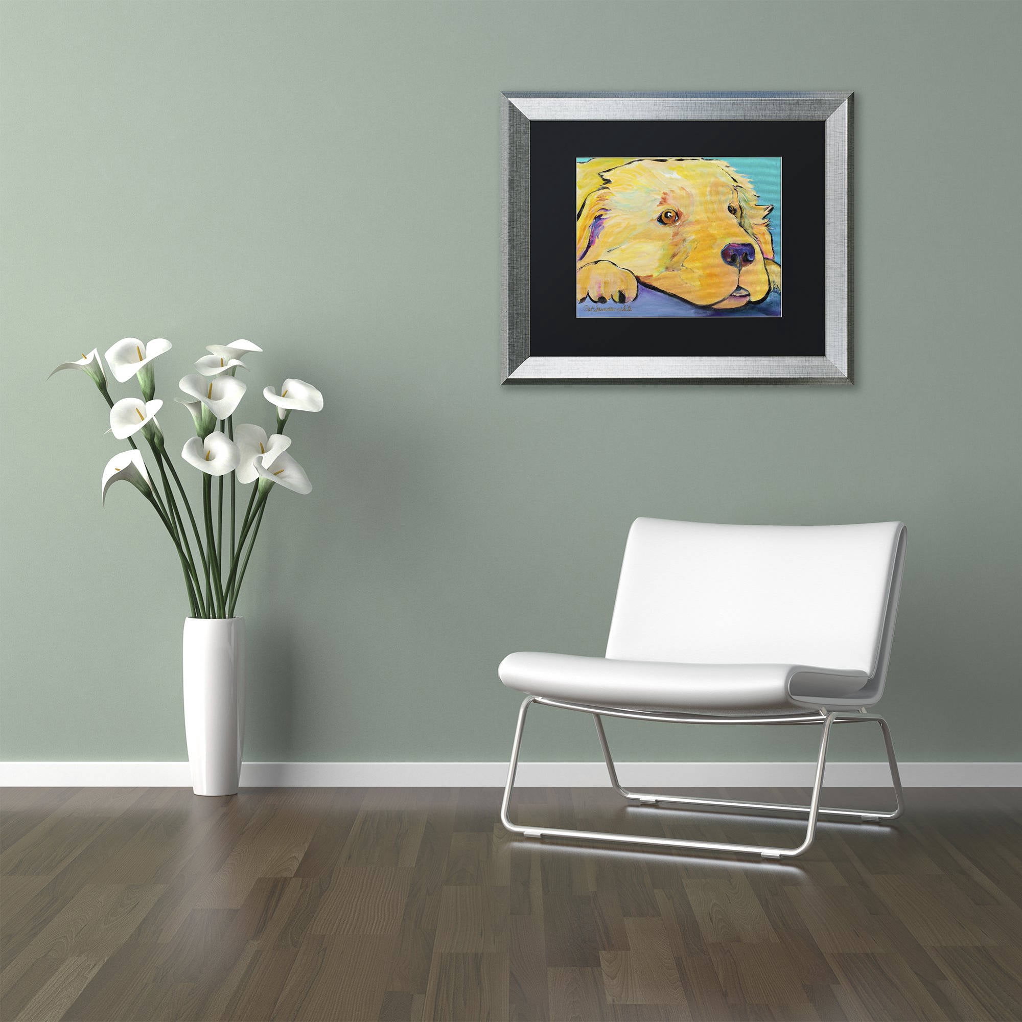 Trademark Fine Art "Baby" Canvas Art by Pat Saunders-White, Black Matte, Silver Frame