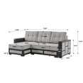 thumbnail image 6 of Ottomanson 96" Convertible Sectional Sofa with Storage, Chenille L-Shaped Couch for Living Room, Silver, 6 of 7