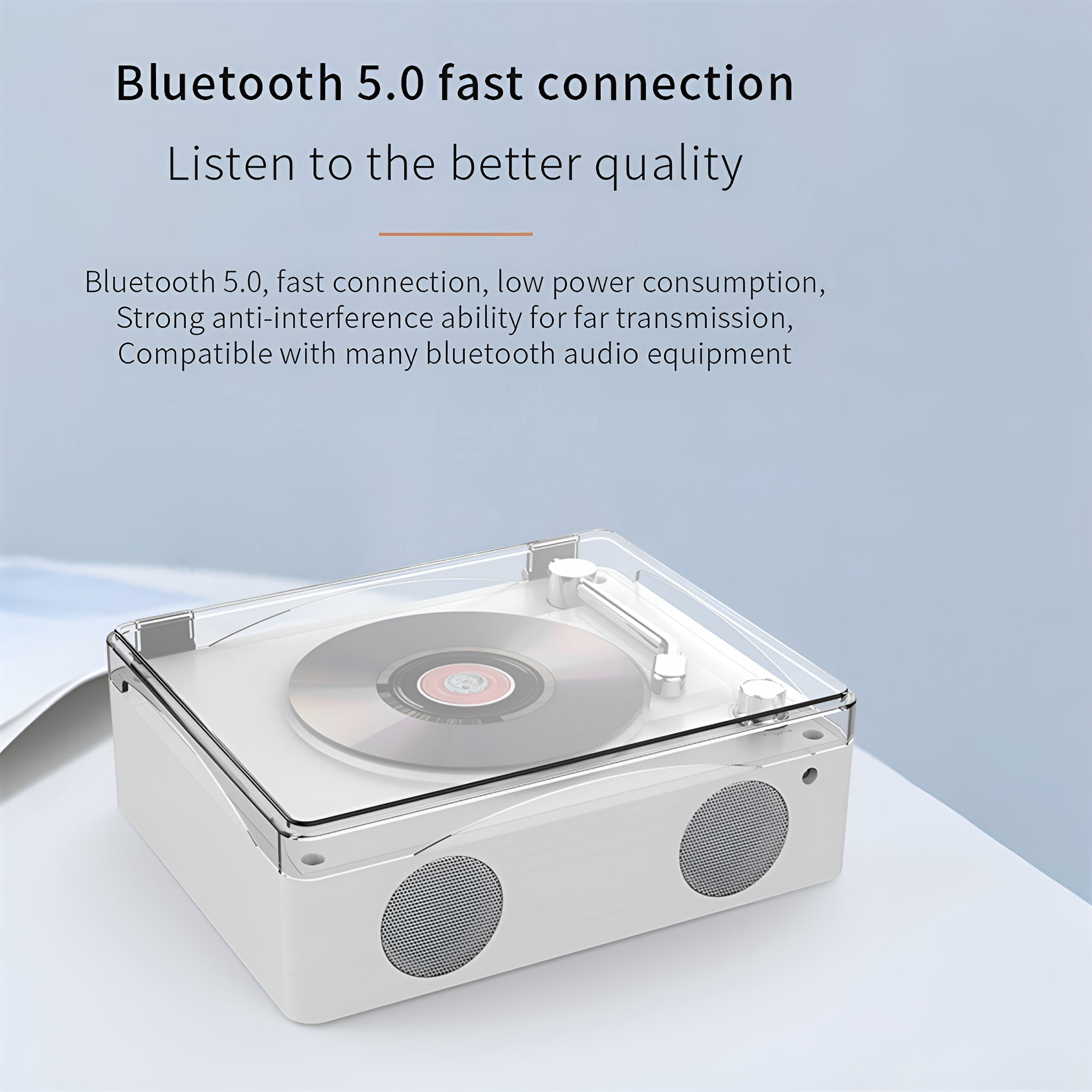 GJX Retro Cd Player Bluetooth 5.0 Rechargeable Built-In Speaker Portable Music Player Usb Hifi Player with Infrared Remote
