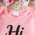 thumbnail image 3 of Ulitacool 0-3 Months Newborn Girl'S Outfits Summer Short Sleeve Bodysuit Cartoon Print Pants Hat Two Piece Matching Set Handsome Clothes Pink2, 3 of 7