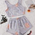 thumbnail image 6 of Halloween Under $ 10 Women Pajama Sets Women Cute Print Vest and Shorts Set Pajama Loungewear Casual Orange Pajama, 6 of 6