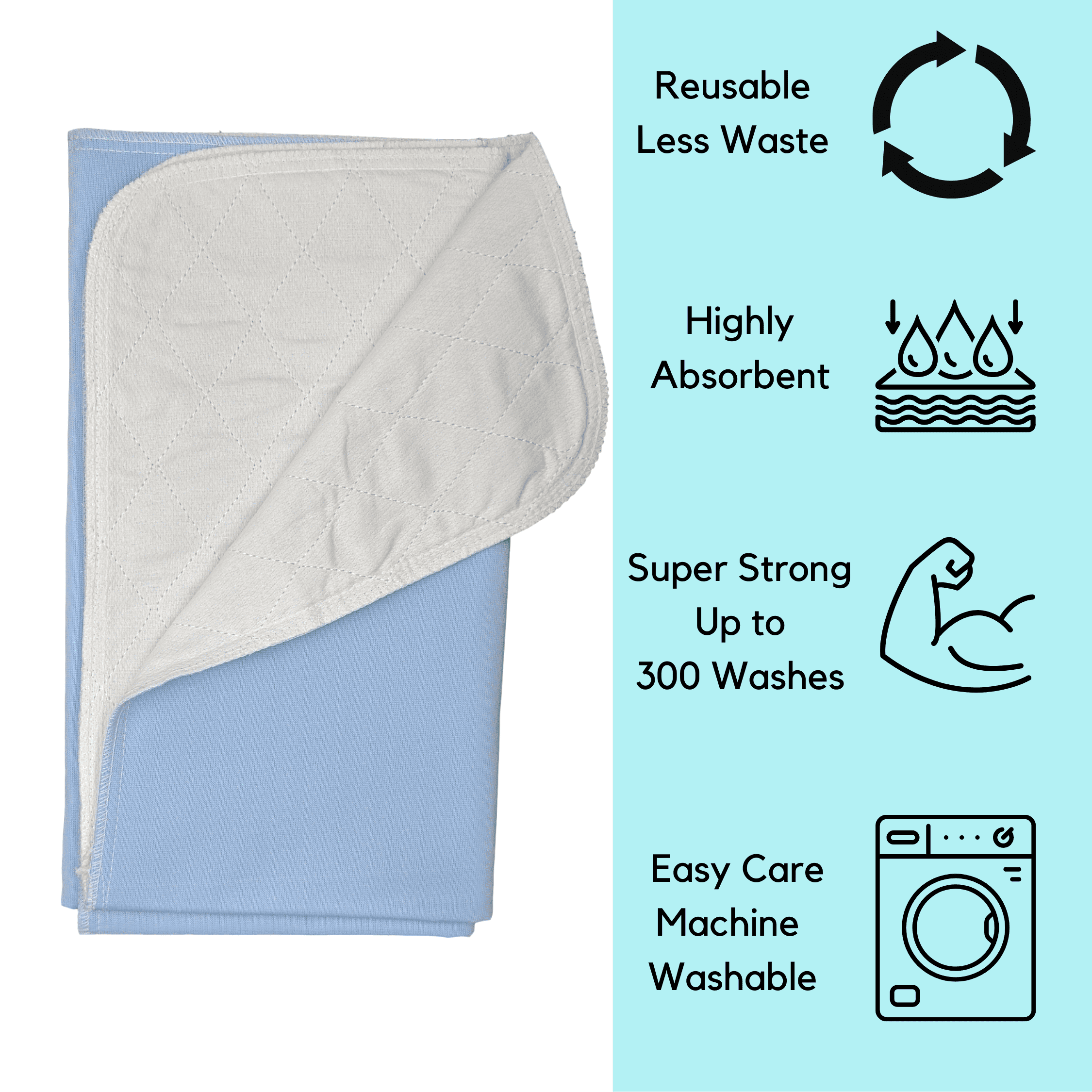 6 Pack Puppy Training Washable Pee Pad - Whelping Absorbent Reusable Pads Carpet/Seat Protection