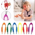 thumbnail image 4 of 1 Pcs Plastic Colorful Easy Grip Rainbow Tweezers, Easy Grasp Tools Accessories, 4 of 7