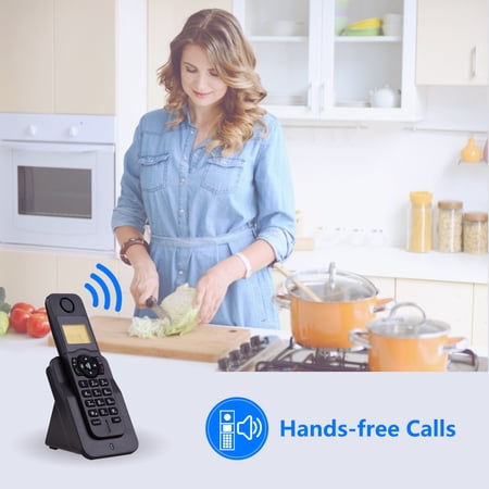 cordless phone Phone Bisofice Expandable Cordless Phone Telephone with LCD Display Caller ID 50 Phone Book Memories Hands-free Calls Conference Call 16 Languages Support 5 Handsets Connection for