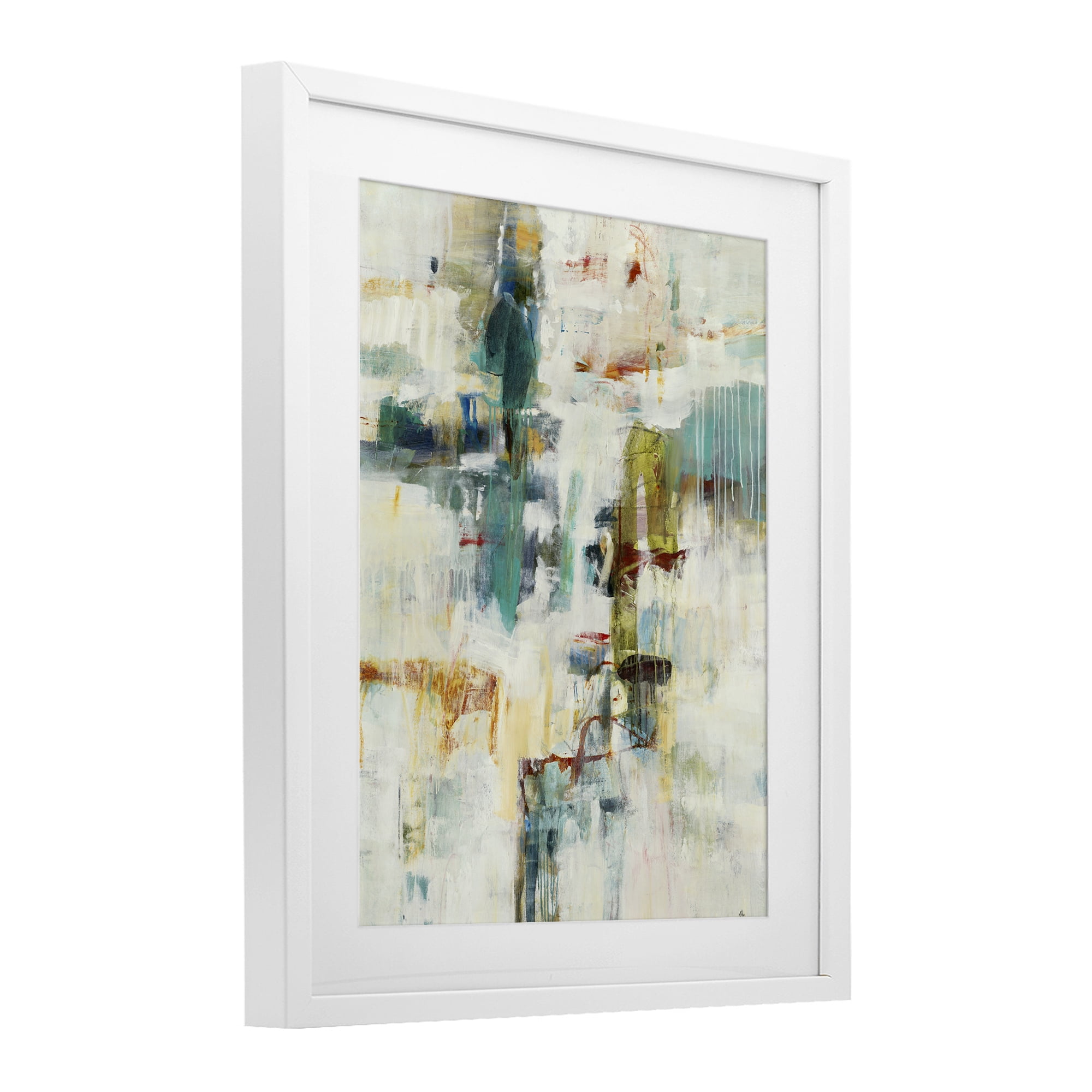 Stupell Industries Dynamic Paint Drips White Framed Print Under Glass, design by Lisa Ridgers