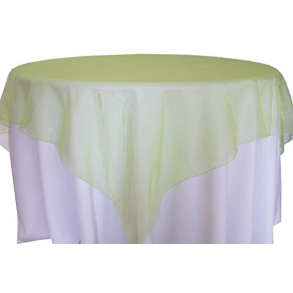 Organza Table Overlay Linen Table Cloth 80" X 80" Square(1 Piece) Apple Green