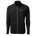 thumbnail image 2 of Men's Cutter & Buck Black Texas Tech Red Raiders Big & Tall Adapt Eco Knit Hybrid Recycled Full-Zip Jacket, 2 of 3