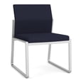 thumbnail image 1 of Gansett Reception Waiting Armless Guest Chair / Silver Steel / Navy Blue, 1 of 5