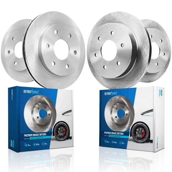 Detroit Axle - All (4) Front and Rear Disc Brake Kit Rotors for 2006-2010 Hummer H3 - [2009-2010 Hummer H3T]
