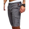thumbnail image 2 of Coduop Mens Casual Elastic Waist Cargo Shorts Outdoor Hiking Workout Sweat Short Pant,with Pocket, 2 of 5