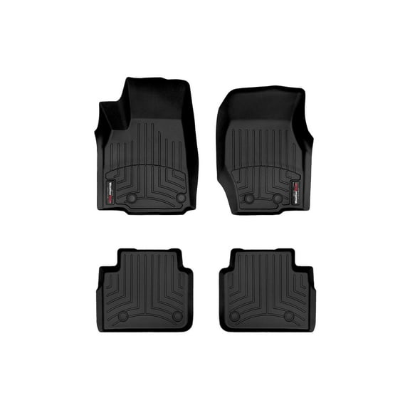 WeatherTech Custom Fit FloorLiners compatible with 2022-2024 Jeep Grand Cherokee L - 1st & 2nd Row (2-pc. Rear Liner), Black