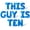Blue, variant on Letter Balloons - THIS GUY IS TEN 16" Inch Alphabet Letters Foil Mylar Balloon 10th Birthday Party Banner (Gold)