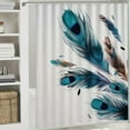 thumbnail image 6 of Pratyus Feathers Flying Abstract Printed Shower Curtain Set with Hooks, Chic Modern Bathroom Decor, 100% Polyester Fiber, Various Sizes 69x72, 6 of 7