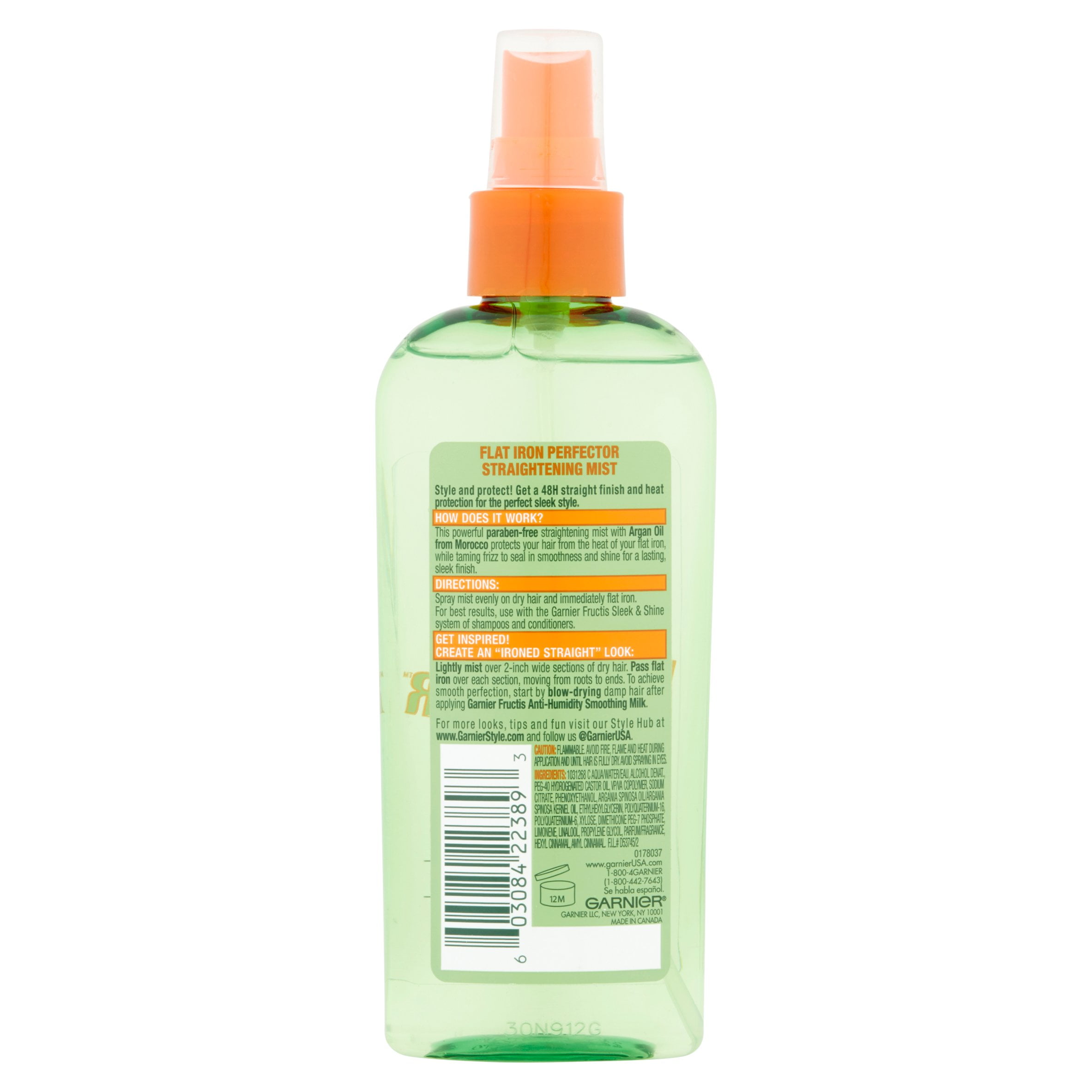 garnier fructis sleek & shine flat iron perfector straightening mist