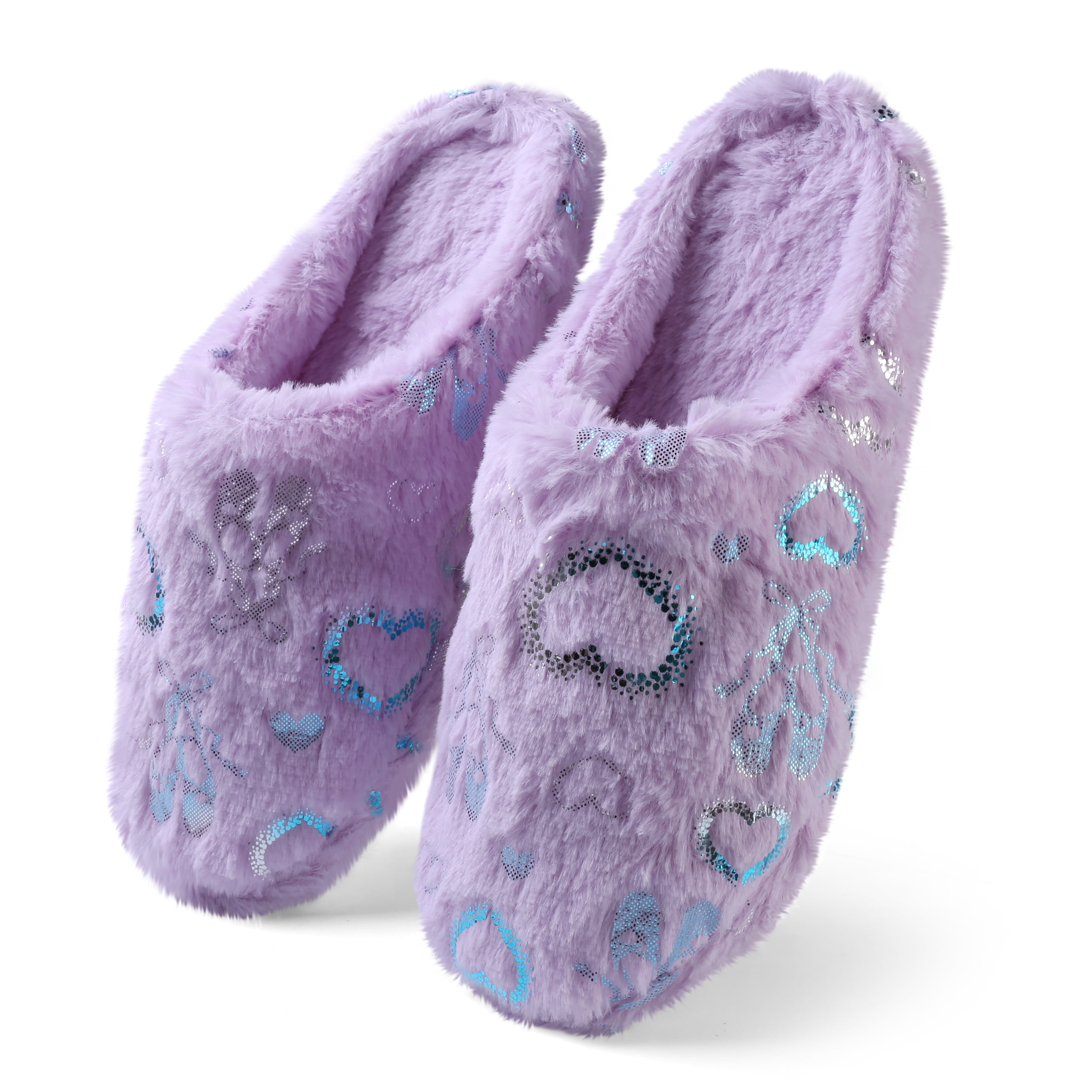Love Heart Memory Foam Slip-On Indoor Spa Slippers for Women – Plush, Cozy, Non-Slip Sole, Heart Design