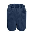 thumbnail image 3 of Endives Women's Jean Shorts New Summer Washed Elastic Waist Denim Casual Shorts Trendy Mid Pants Jeans, 3 of 8