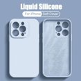 thumbnail image 2 of Funda de silicona líquida con borde cuadrado Original para iPhone, 15, 14, 13, 12, 11 Pro Max, Xs, XR, 7 Plus, 15Pro, protección de lente con logotipo, 2 of 5