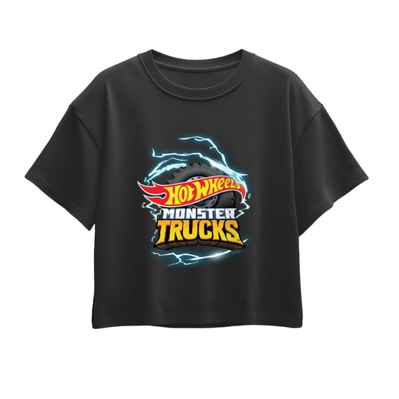 Hot Wheels - Monster Trucks Logo - Youth Girls Boxy T-Shirt