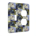 thumbnail image 1 of KuzmarK™ 2 Gang Single Toggle / Single Duplex Wall Plate - Irish Wolfhound on Purple Dog Pattern Art by Denise Every, 1 of 1