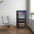 thumbnail image 4 of Gymax 120 Can Beverage Refrigerator Beer Wine Soda Drink Cooler Mini Fridge Glass Door, 4 of 10