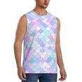 thumbnail image 2 of Balery Rainbow Scales Men's Sleeveless Muscle Shirts Workout Tank Top, Moisture Wicking, Odor Protection-XX-Large, 2 of 8