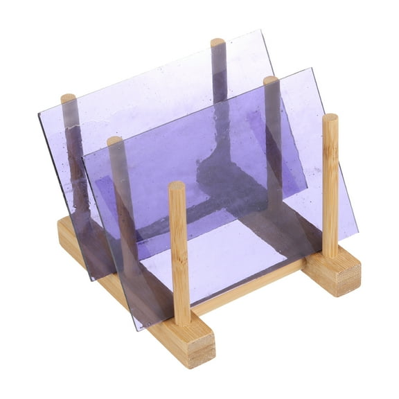 Uxcell 4 x 6" Stained Glass Sheets 2 Sheets Transparent Art Glass Purple