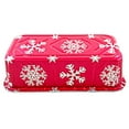 thumbnail image 3 of PACTOGO 2 lb. Disposable Red & Silver Holiday Christmas Snowflake Aluminum Foil Standard Size Loaf/Bread Baking Pans with Clear High Dome Lids (Pack of 6), 3 of 5
