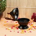 thumbnail image 3 of Metal Dhoop Holder – Round Black Incense Burner Loban Dani Stand for Home, Office, Temple & Puja – Durable Metal Dhoop Dani with Ventilated Lid, 3 of 4