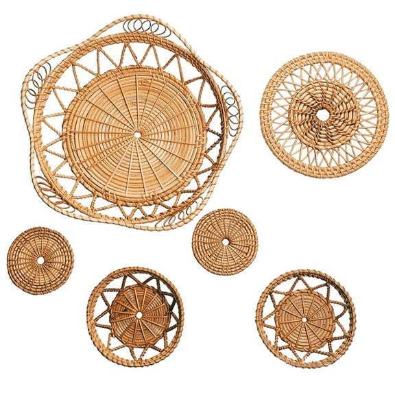 Wall Basket Decor Woven Basket Wall Decor Set Rattan Wicker Boho Wall Decor