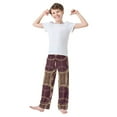 thumbnail image 2 of FORMRS Boys Pajama Pants with Pockets Size 6-8Y Kids Lounge Sleep Bottoms, Gold Abstract Pattern, 2 of 8