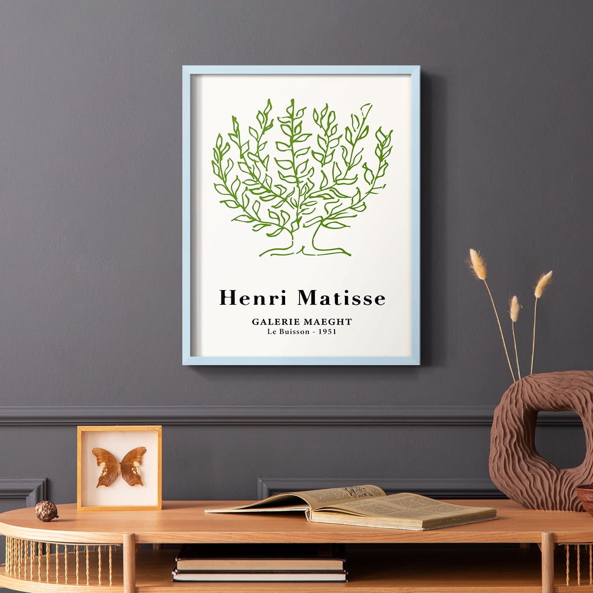 Matisse CXV Framed Print in Blue Solid Wood 8 x 10 Framed Print