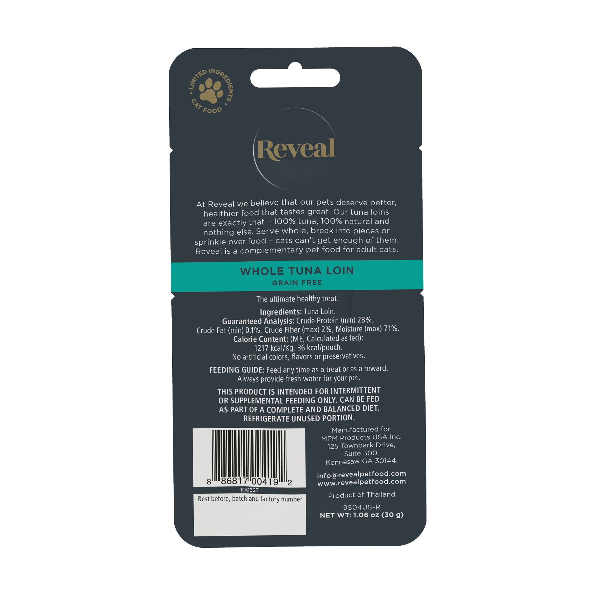 Reveal Pet Food Natural Cat Treats Whole Tuna Loin 1.06oz