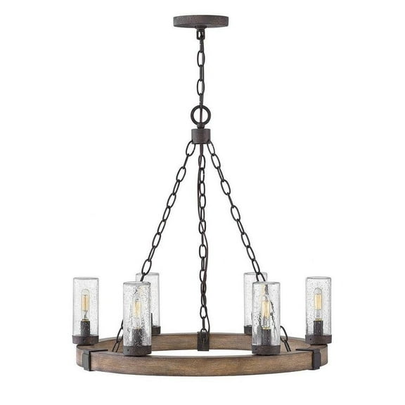6 Light Medium Outdoor Low Voltage Hanging Lantern in Rustic Style 24 inches Wide By 23.25 inches High-Sequoia Finish-Led Lamping Type-E26 Medium