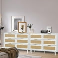 thumbnail image 5 of LAZZO 6-Drawer Rattan Dresser, Modern Chest of Drawers, Wooden Storage Organizer for Bedroom, Living Room & Hallway, White, 5 of 8