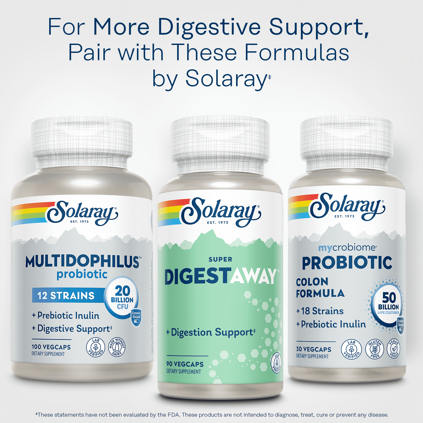 Solaray Super Digestaway Digestive Enzyme Blend | Healthy Digestion & Absorption of Proteins, Fats & Carbohydrates | Lab Verified | 90 VegCaps