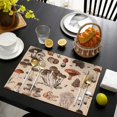 thumbnail image 3 of Brown Mushroom Specimen Beige Pattern Summer Placemats Table Placemats Set Of 6-Linen Kitchen Washable Placemats Table Mats 11.8"x17.7" Non-Slip Heat Resistant, 3 of 5
