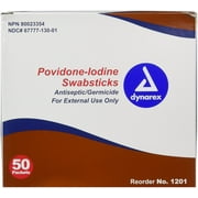Dynarex Povidone-Iodine Antiseptic Swabsticks 50 ea