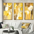 thumbnail image 1 of Designart "Dreams in Mustard Yellow Retro Watercolor II" Modern Midcentury Framed Wall Art Set Of 3 - Yellow Abstract Midcentury Frame Gallery Set For Office Decor, 1 of 6