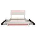 thumbnail image 5 of Upholstered Bed Frame with LED Light, 4 Drawers, Type C USB Ports and Headboard, Full Size, 5 of 8