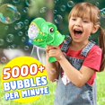 thumbnail image 3 of Bubble Gun Yunaking Dino Bubble Machine, paquete de 2 con solución, 3 of 8