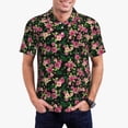 thumbnail image 1 of Balery Rose Flowers Camisa Polo de Hombre con Estampado, de Manga Corta y Tejido Medio, Camisa Tipo Golf Polo-X-Large, 1 of 6