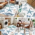 thumbnail image 5 of 3'x5' Area Rugs, Summer Coastal Indoor Outdoor Area Rug for Living Room Bedroom, Ocean Watercolor Starfish Shell Seaweed Washable Bathroom Rugs Kitchen Floor Carpet Mats Home Decor Aesthetic, 5 of 8