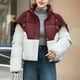 thumbnail image 1 of Chaquetas y abrigos casuales de manga larga sin capucha Chaqueta corta de plumón para mujer con bolsillos dobles Manga larga sin gorro y cuello levantado Abrigo casual de algodón para mujer, 1 of 7